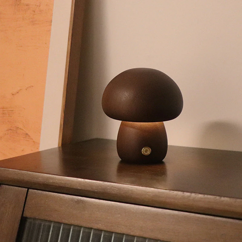 Holz Vintage Pilz Tischlampe - Image 14